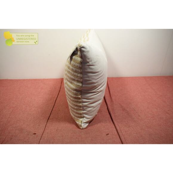 Hearth & Hand with Magnolia 14x20" Broken Stripe Lumbar Throw Pillow Tan/Cream* - Picture 2 of 4